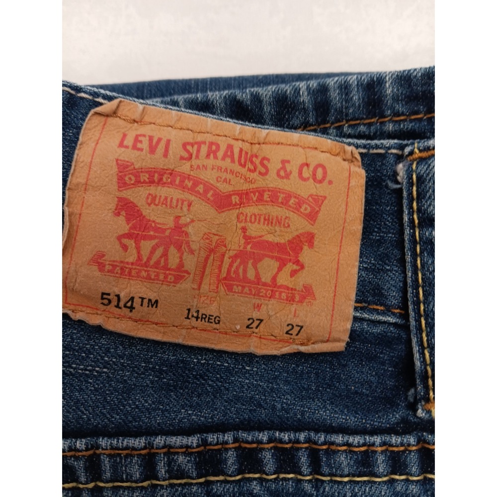 Kids Levi Strauss Co 514 Straight Jeans Blue Denim W27 L27 NWOT